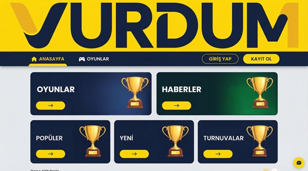 Vurdum Online Oyun Platformu Arayüzü